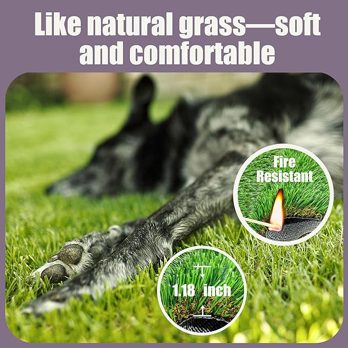 Washable Artificial Grass Dog Potty Pad - Fake Grass Pee Pad, Reusable Indoor/Outdoor Puppy Training Mat for Dogs & Small Pets,Durable Dog Doormat Artificial Grass Doormat23x18.5 2Pack