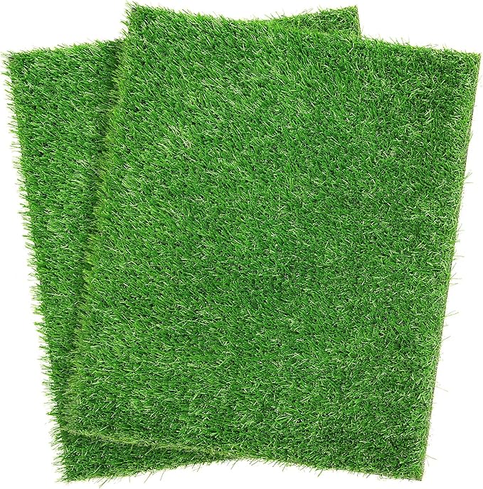 Artificial Dog Grass Pee Pad 26" x 17" 2 Pack, Washable Indoor Potty Training Replacement Grass Turf for Puppy, Reusable Realistic Fake Grass Pads for Dogs, Easy to Clean with Drainage Holes