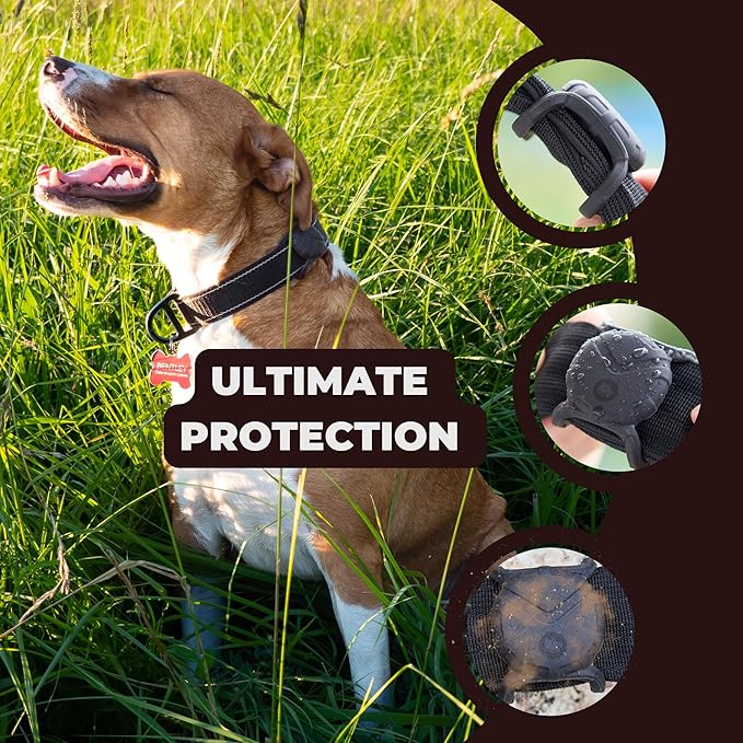 Ultra Thick Dog Collar Holder for | Military-Grade Air Tag Case Fits Collar from 0.8" to 2" | Apple Air Tag Holders for Large Dogs and Cats
